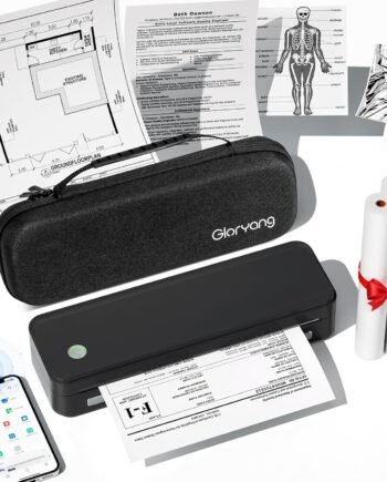 Gloryang Inkless Portable Printer for Travel, Wireless Thermal Printer